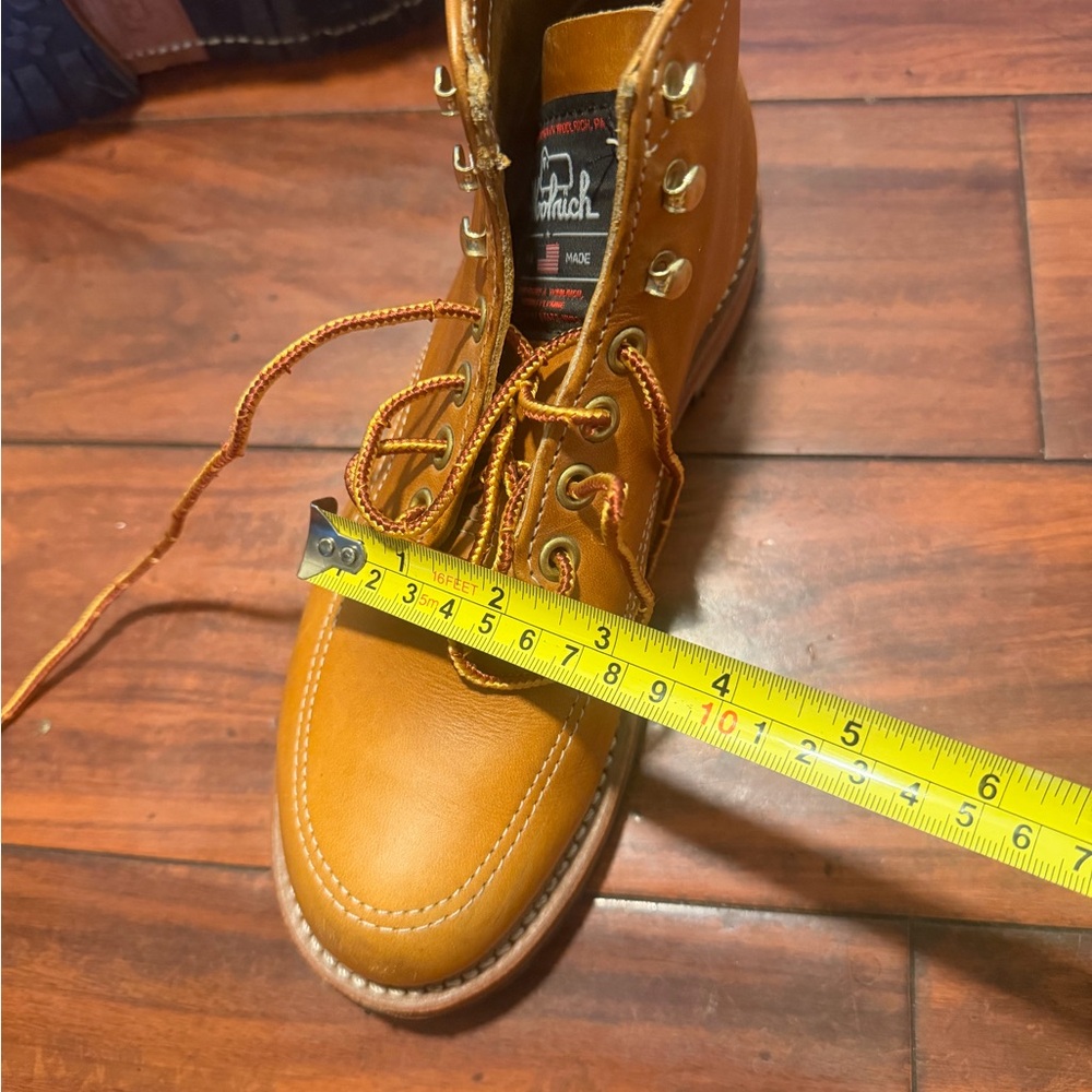 Woolrich Men's Tan Leather Work Boots with Lace-Up Eyelets - Picture 10 of 15